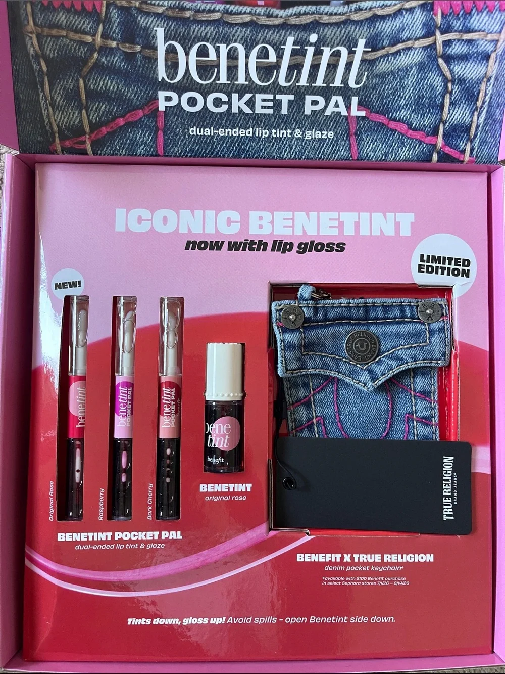 Benefit cosmetics Pocket Pal Lip Tint & Gloss Set - Pink/Red
